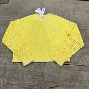 525 America Lemon Meringue Yellow Textured Knit Sweater XS NWT